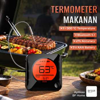 Gambar produk BFOUR Termometer Makanan Digital Daging Susu Smart Bluetooth 1 Probe - BF-5