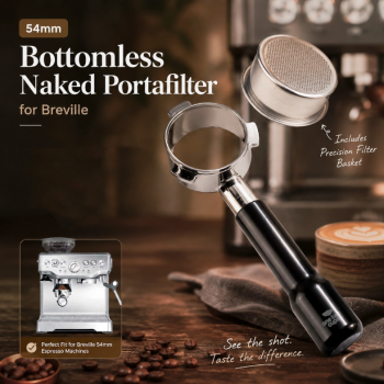 Gambar produk One Two Cups Bottomless Naked Portafilter Stainless 54mm for Breville - FR4