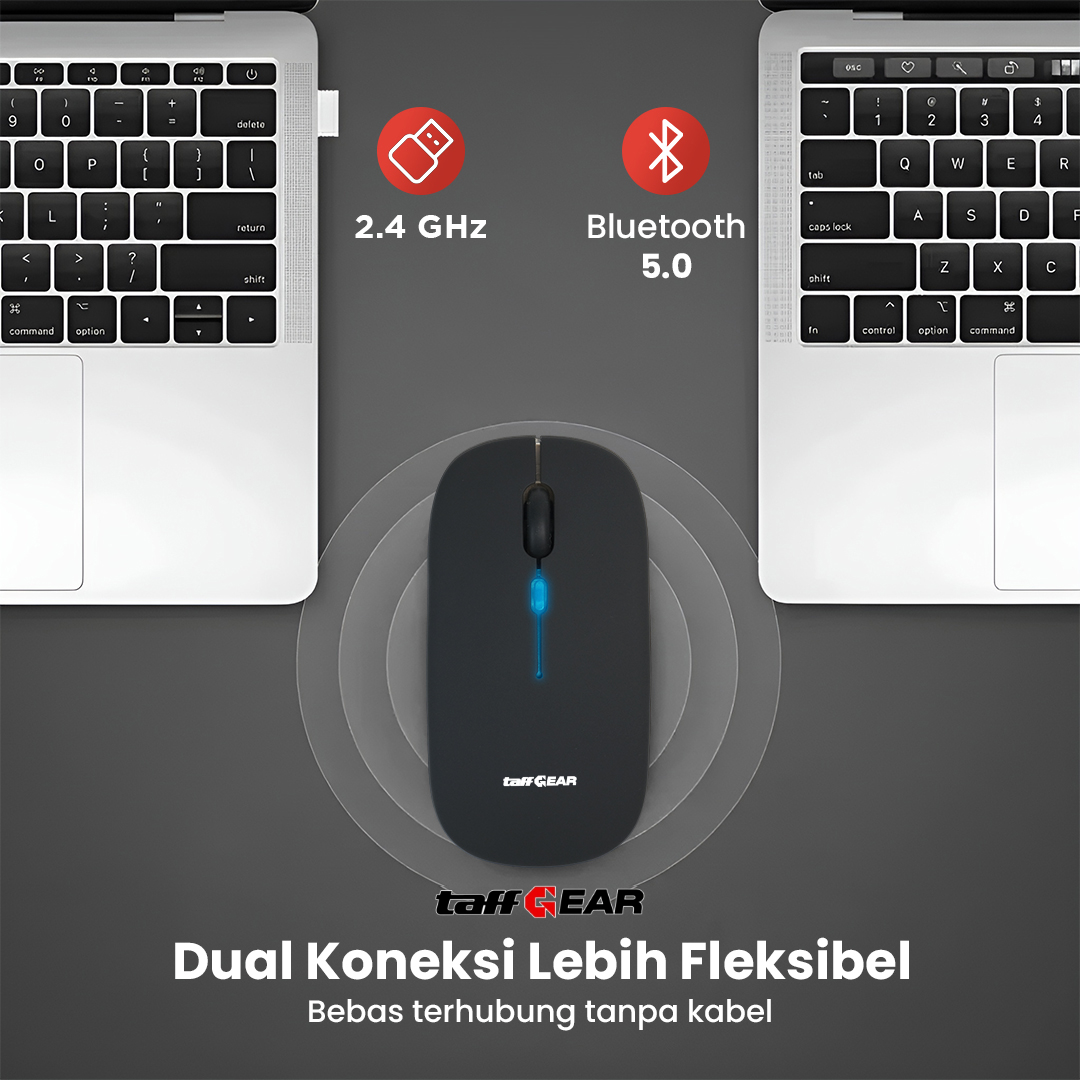 Gambar produk TaffGEAR Mouse Wireless Bluetooth Optical 2.4GHz Silent Click 1600DPI - DC001 - 1