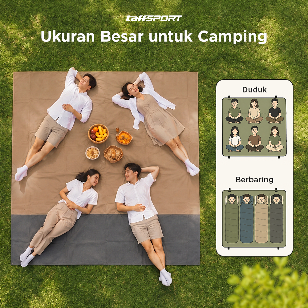 Gambar produk TaffSPORT Tikar Lipat Matras Camping Piknik Outdoor Waterproof Mat 2x2.1M - FS-008 - 1