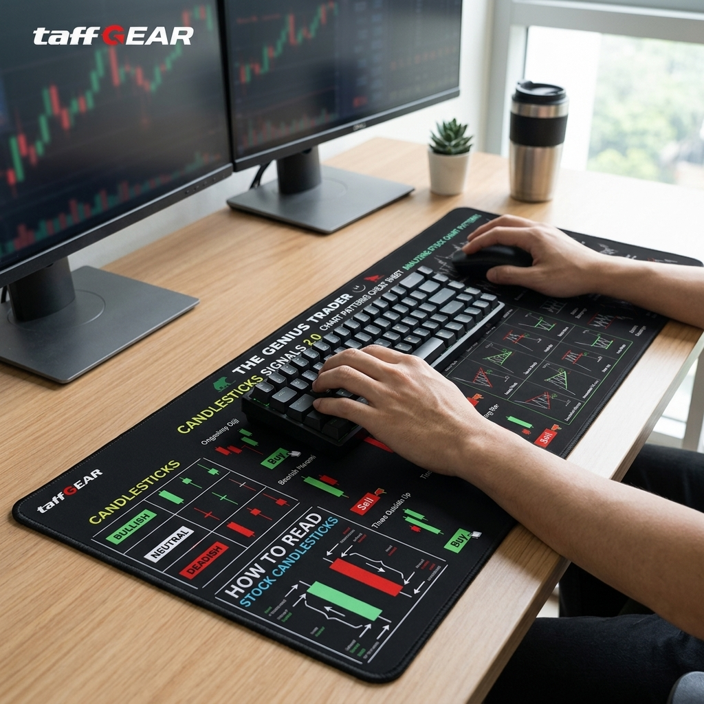 Gambar produk TaffGEAR Mouse Pad Gaming Desk Mat Trading Chart Pattern Anti Slip 400x900x3mm - EC1 - 2