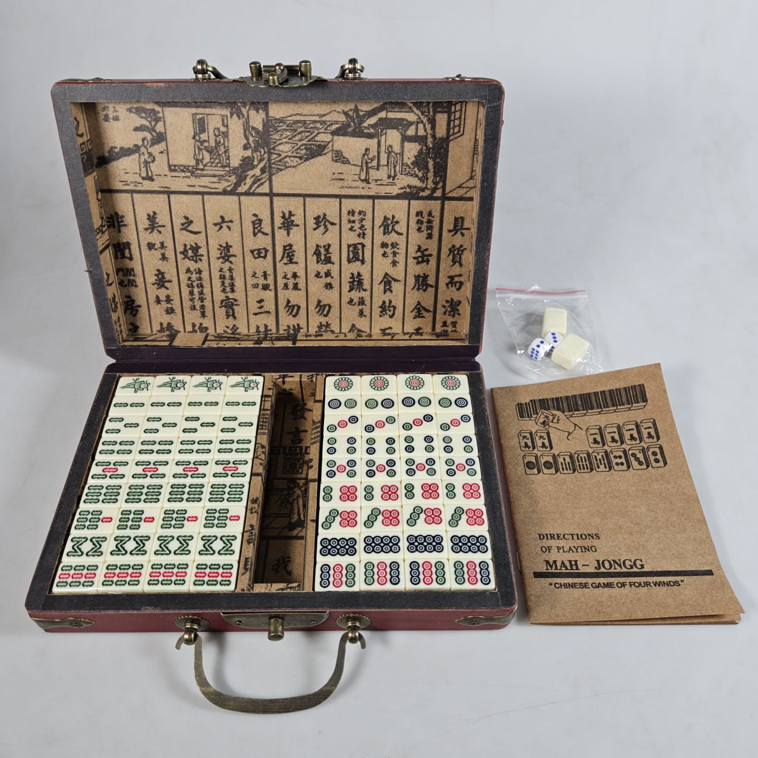 Gambar produk TUOZ Mahjong Set Portable Melamine Dice Tile Leather Box 20mm 144 Tile - 31BE - 8