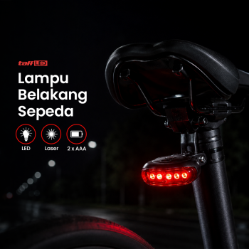Gambar produk TaffLED Lampu Belakang Sepeda Tail Light Laser LED Waterproof 1 PCS - DW-681