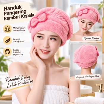 Anller Handuk Pengering Rambut Kepala Hair Wrap Drying Coral Fleece - FO80