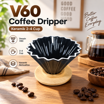 Gambar produk One Two Cups V60 Coffee Dripper Alat Seduh Kopi Manual Keramik 2-4 Cup - ZM-660