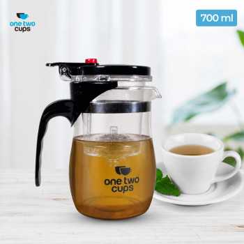 Gambar produk One Two Cups Teko Teh Borosilikat Saringan Tahan Panas Teapot 700ml - TP-757