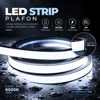 XNBADA Lampu LED Strip Plafon Waterproof IP68 Cool White 6500K 12W 5M - XNB5CW