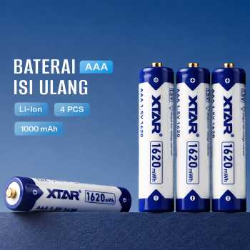 XTAR Baterai Isi Ulang AAA Rechargeable Li-Ion Button Top 1000mAh 1.5V - XA3