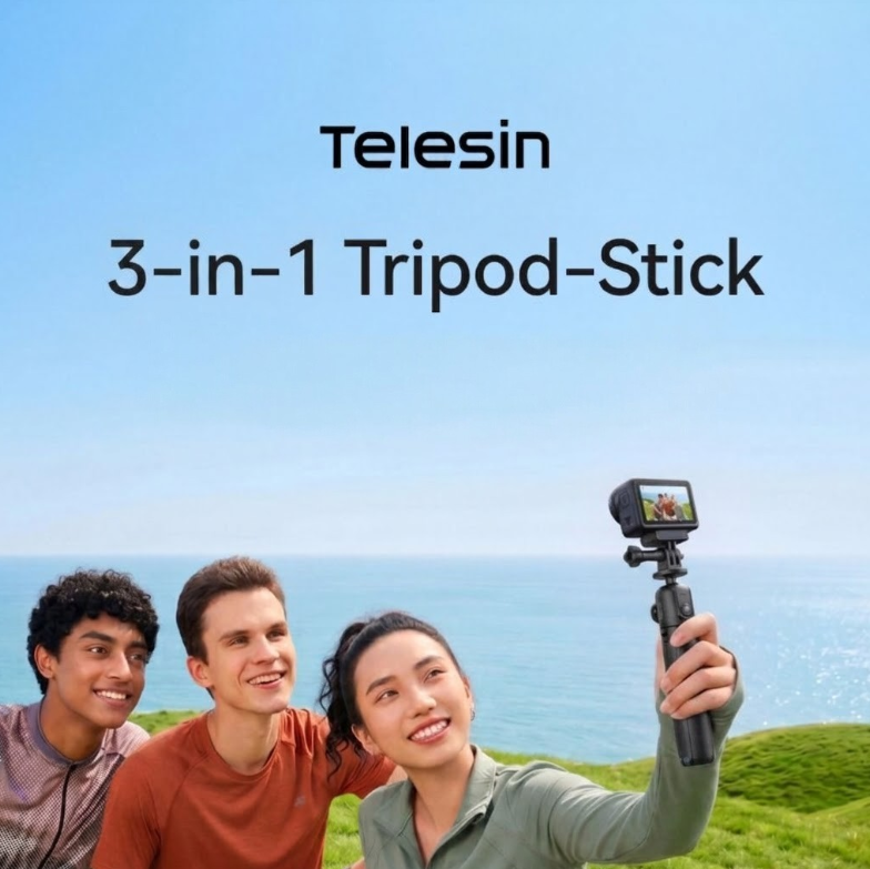 Gambar produk TELESIN Tripod Mini Kamera Aksi Tongsis Monopod Three Prong 65cm - S1-TSS-08 - Utama