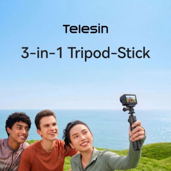 TELESIN Tripod Mini Kamera Aksi Tongsis Monopod Three Prong 65cm - S1-TSS-08