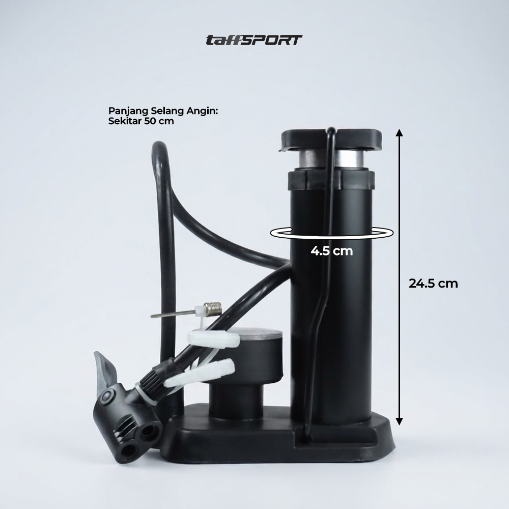 Gambar produk TaffSPORT Pompa Sepeda Portable Light Mini Floor Pump 160 PSI - PM50 - 8