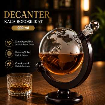 LOJES Botol Whisky Decanter Glass Bottle Liquor Scotch 900ml - C20