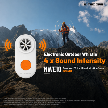 Gambar produk NITECORE Peluit Darurat Elektrik Outdoor Whistle 126dB 300mAh IPX7 - NWE10 - Utama