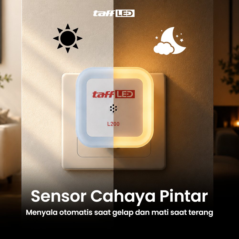 Gambar produk TaffLED Lampu Tidur Minimalis EU Plug Sensor Cahaya Warm White 0.5W - L200 - 1