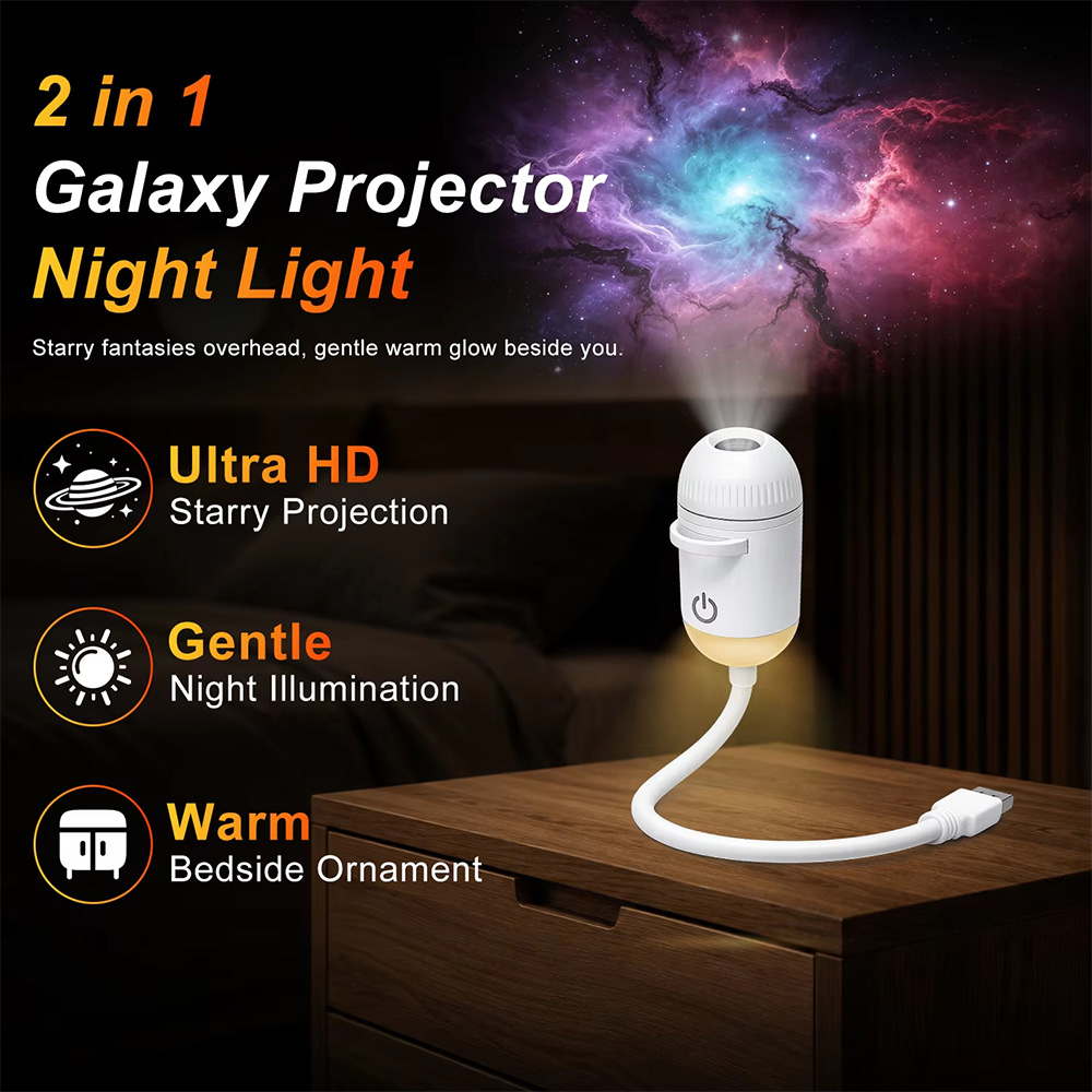 Gambar produk GK Lampu Tidur Proyektor LED 2in1 USB Galaxy Star Projector Lamp - DS-12 - Utama