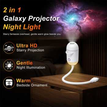 GK Lampu Tidur Proyektor LED 2in1 USB Galaxy Star Projector Lamp - DS-12