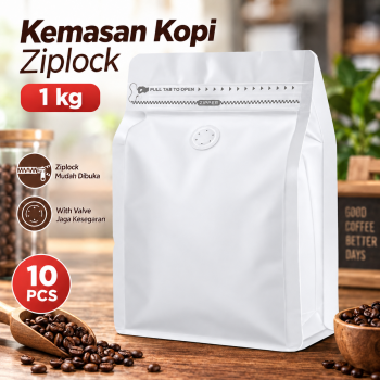 One Two Cups Kemasan Kopi Standing Pouch Ziplock with Valve 10 PCS - KF-10