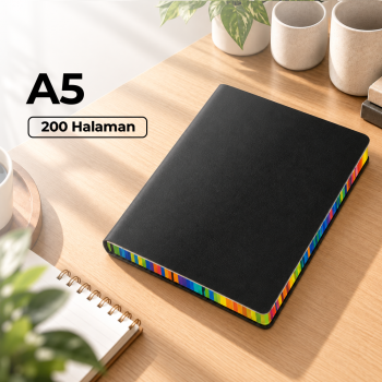 Gotaff Buku Tulis Agenda Softcover Rainbow Edge Notebook A5 200Halaman - BQ-30