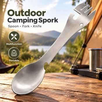 YYEDC Sendok Garpu Pisau Multifungsi Outdoor Camping Spork EDC Tools - LX708