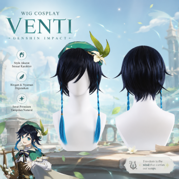 Gambar produk YiChun Wig Rambut Palsu Genshin Impact Venti Cosplay 40cm - FS160