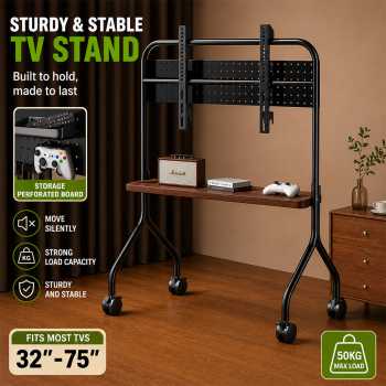 Taffware Bracket TV Floor Stand Wheel 1 Layer VESA 600x400 32-75 Inch - BXG03