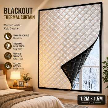 Gambar produk Ge Tirai Jendela Blackout Thermal Warm Curtain Insulated Window Velcro - AF6