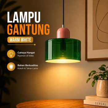 PHYVAL Lampu Gantung Hias Vintage Pendant Light Glass Warm White E27 - BB20