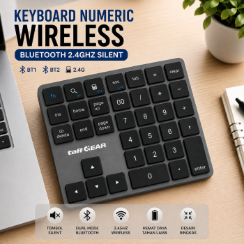 TaffGEAR Keyboard Numeric Numpad Wireless Bluetooth 2.4GHz Silent - K35
