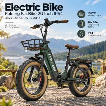 Lankeleisi Sepeda Listrik Lipat Fat Bike 20 Inch IP54 48V 20Ah 1000W - GOLF-X