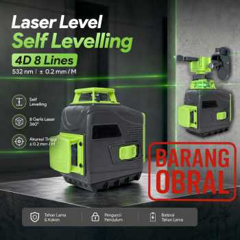 Laser Level Self Levelling 4D 8 Lines Construction with Remote - LF-100 (BARANG OBRAL)