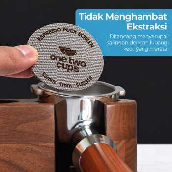 Gambar produk One Two Cups Puck Screen Portafilter Espresso Machine 150 Micron 53mm 1mm - SUS3 - 2