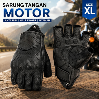 MJMOTO Sarung Tangan Motor Hard Shell Anti Slip Half Finger Leather - MCS-20C