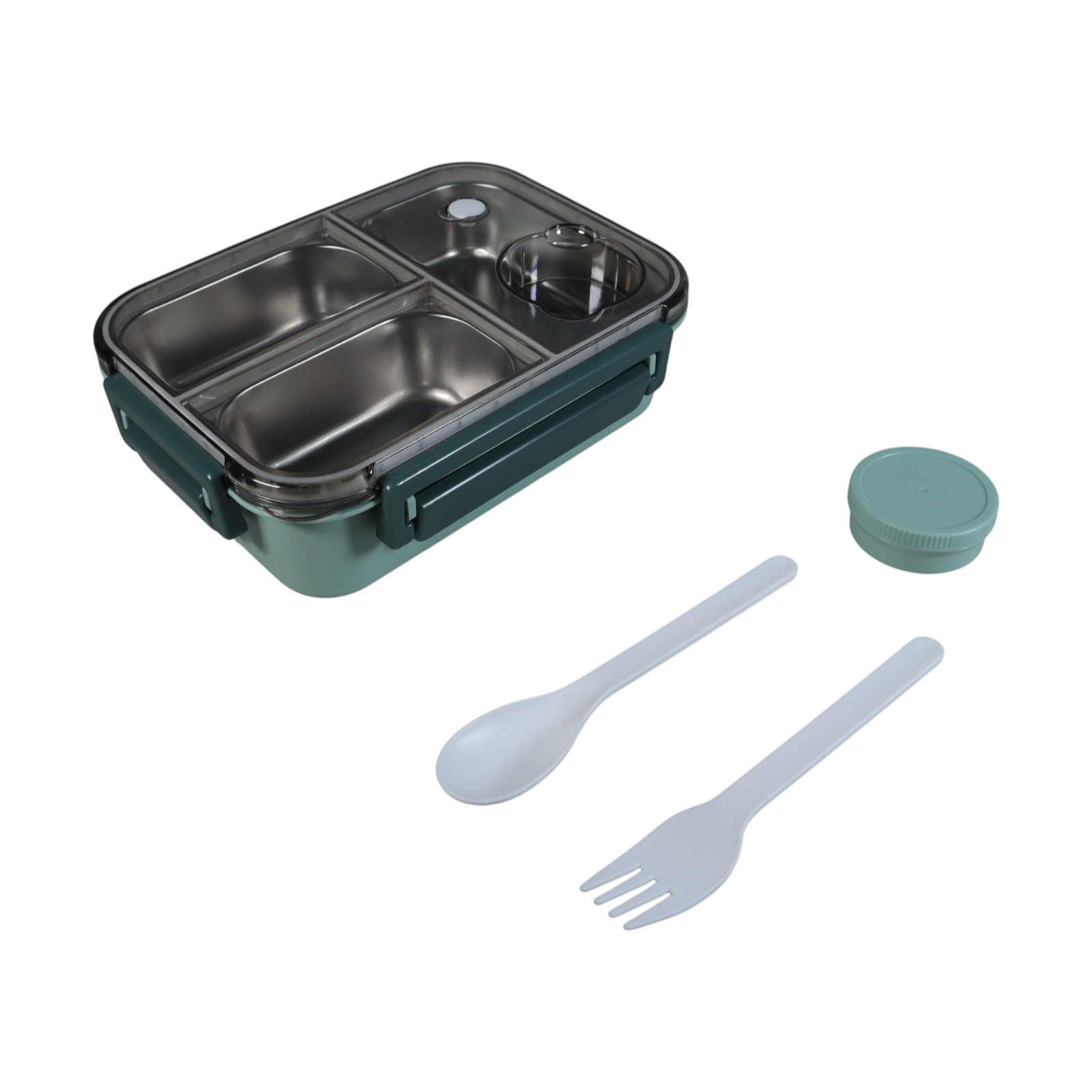 Gambar produk Danwels Kotak Makan Anti Tumpah Lunch Box Stainless Steel 3 Grid 850ml - P7 - 7