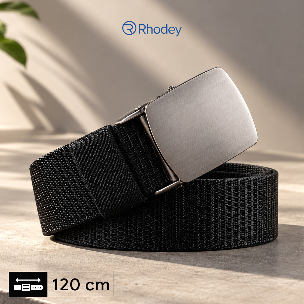 Gambar produk Rhodey Gesper Tali Ikat Pinggang Pria Canvas Stylish Buckle Belt 120cm - MU071 - Utama