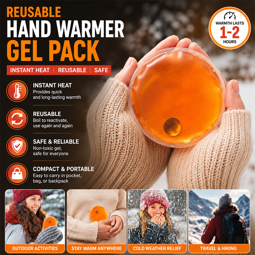 Gambar produk Coldchill Pack Gel Menghangatkan Tangan Kompres Hand Warmer Reusable Model Bulat - BZ560 - Utama