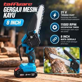 Gambar produk Taffware Gergaji Mesin Kayu Cordless Chainsaw Motor 8 Inch - D2605