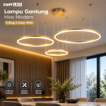 TaffLED Lampu Gantung Hias Modern Ceiling Light 3 Ring 2 Color 90W - M235