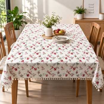 Gambar produk AZ Taplak Meja Polyester Anti Air Floral Stamping Tablecloth 140x220cm - TMD-15