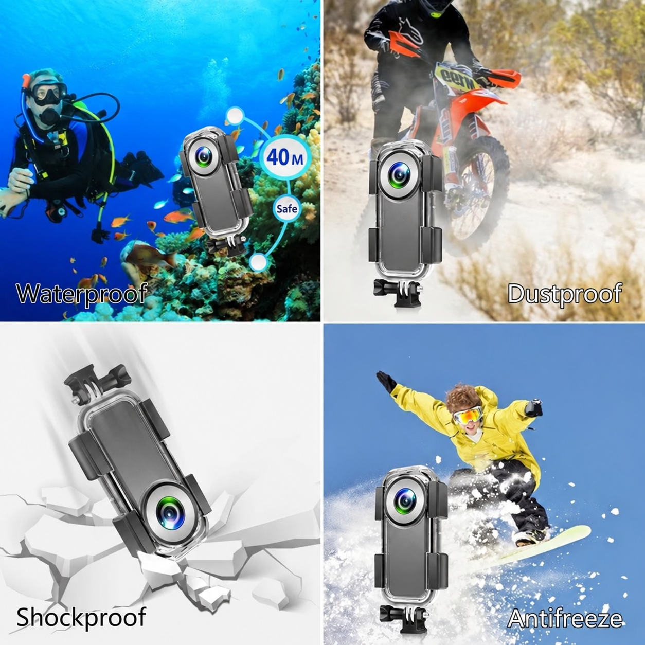 Gambar produk VIGISION Waterproof Case Insta360 One X2 Housing Kamera Anti Air - VG-32 - 6