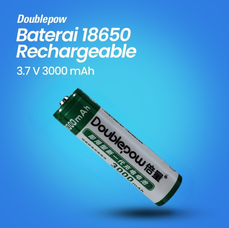 Gambar produk Doublepow Baterai Isi Ulang 18650 Li-Ion Button Top 3000 mAh 3.7V - DP18650 - 7