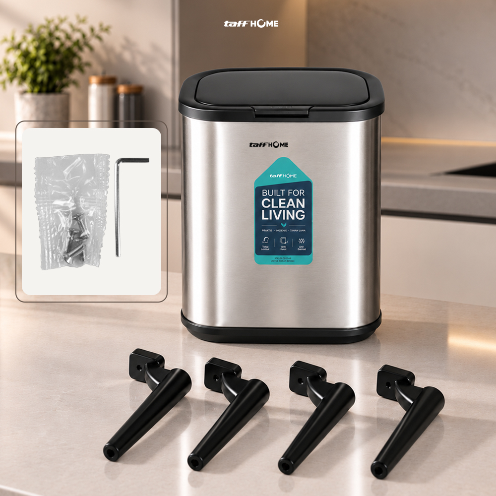 Gambar produk TaffHOME Tempat Sampah Tekan Press Trash Bin Quick Opening with Legs 20L - T40 - 8