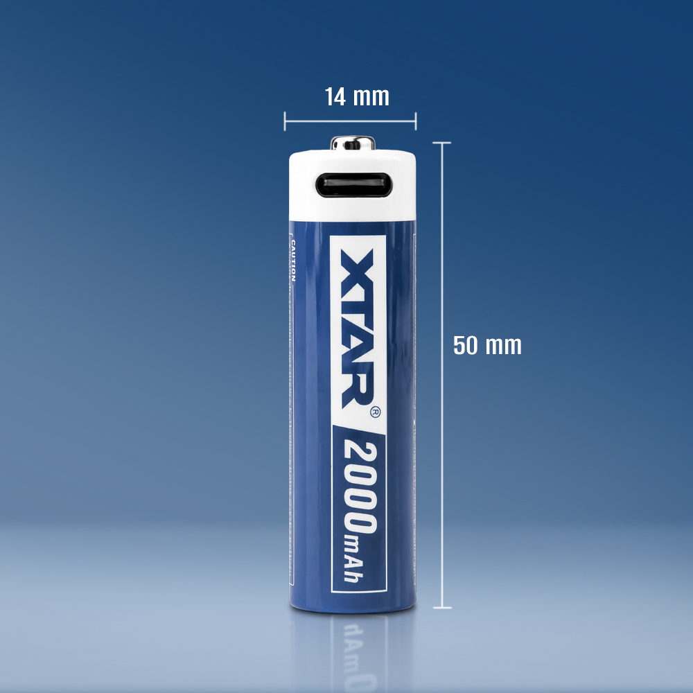 Gambar produk XTAR Baterai Isi Ulang AA Rechargeable Li-Ion Button Top 1.5V 4 PCS 2000mAh - XT-40 - 6