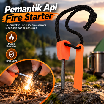 Gambar produk TaffSPORT Pemantik Api Outdoor Survival Magnesium Stone Fire Starter - PRO