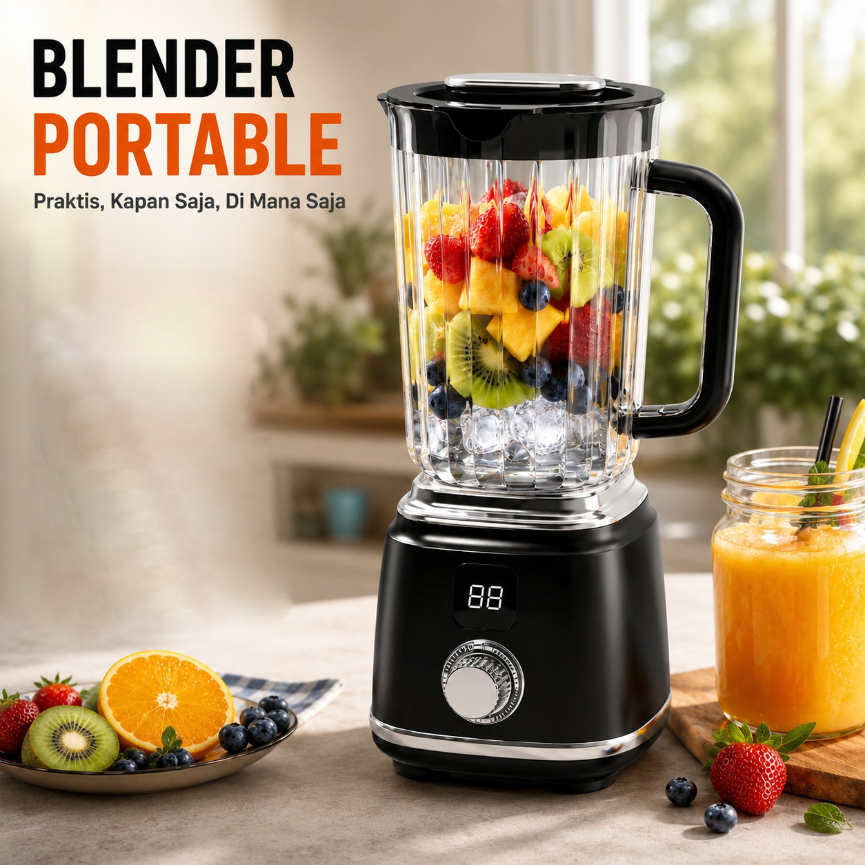 Bludery Blender Portable Wireless Juicer Self Cleaning 3000mAh 600ml - HP-168