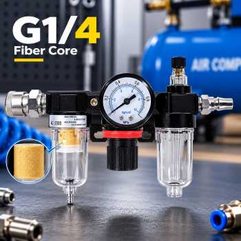 Gene Air Filter Regulator Lubricator Kompresor G1/4 with Konektor - AC2000