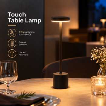 TaffLED Lampu Meja Hias LED Touch Table Lamp 3Color 3000-6000K 800mAh - JLS-A16