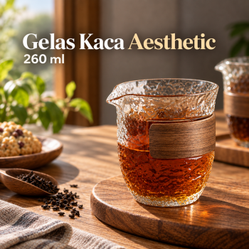 QIXAN Gelas Kaca Aesthetic Kopi Teh Chinese Style Glass 260ml - XZ-260