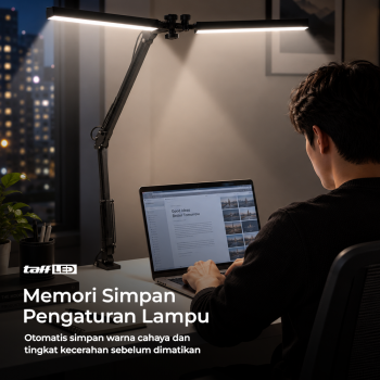Gambar produk TaffLED Lampu Meja Belajar LED DoubleHeadMemory 3 Color 3000-6500K - ZN14 - 4
