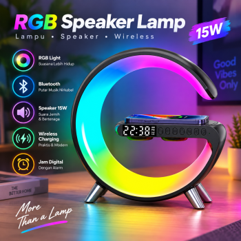 Big G Lampu Meja Hias RGB Wireless Smart Bluetooth Speaker Lamp 15W - BG40