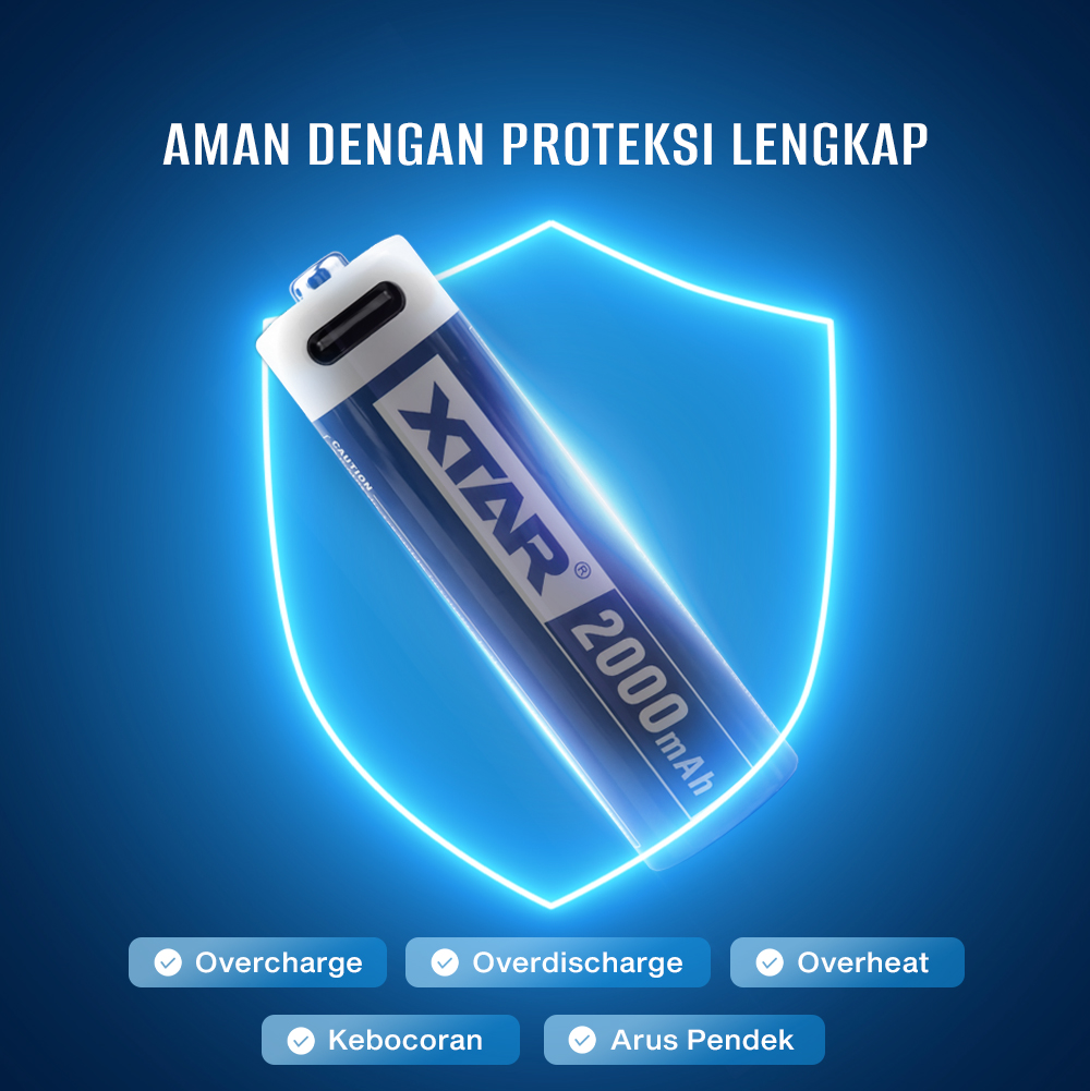 Gambar produk XTAR Baterai Isi Ulang AA Rechargeable Li-Ion Button Top 1.5V 4 PCS 2000mAh - XT-40 - 4